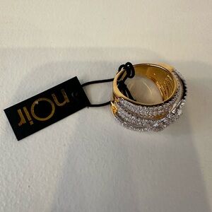 nOir Jewelry Gold and Pave Ring